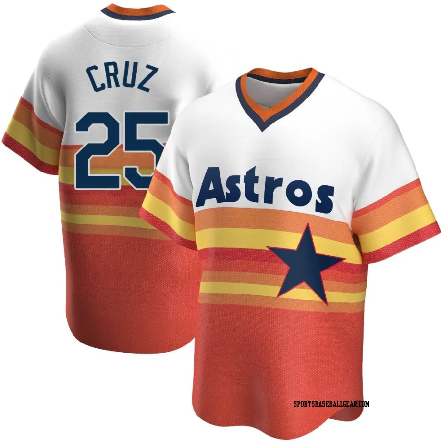 Jose Cruz Jr. Men's Houston Astros White Replica Home Cooperstown Collection Jersey