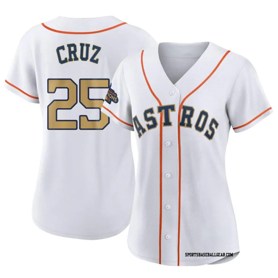 Jose Cruz Jr. Women's Houston Astros Gold Authentic White 2023 Collection Jersey