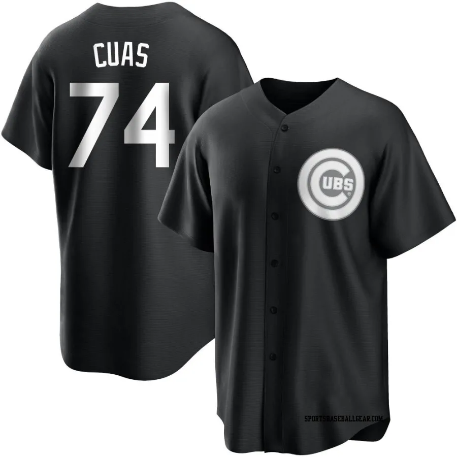 Jose Cuas Men's Chicago Cubs Black/White Replica Jersey