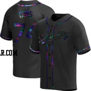 Jose Cuas Men's Kansas City Royals Black Holographic Replica Alternate Jersey