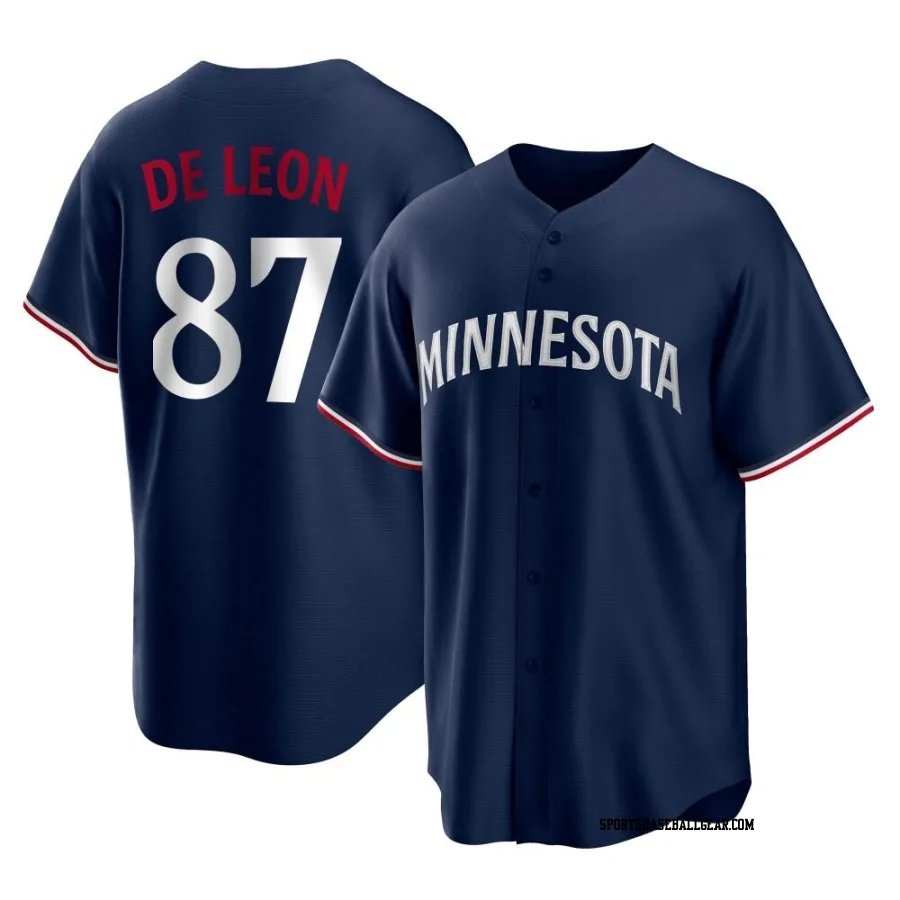 Jose De Leon Men's Minnesota Twins Navy Replica Alternate Jersey