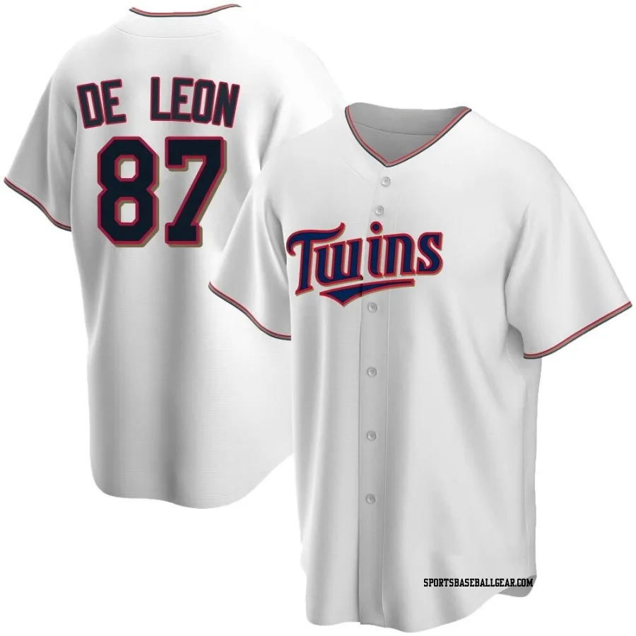 Jose De Leon Youth Minnesota Twins White Replica Home Jersey