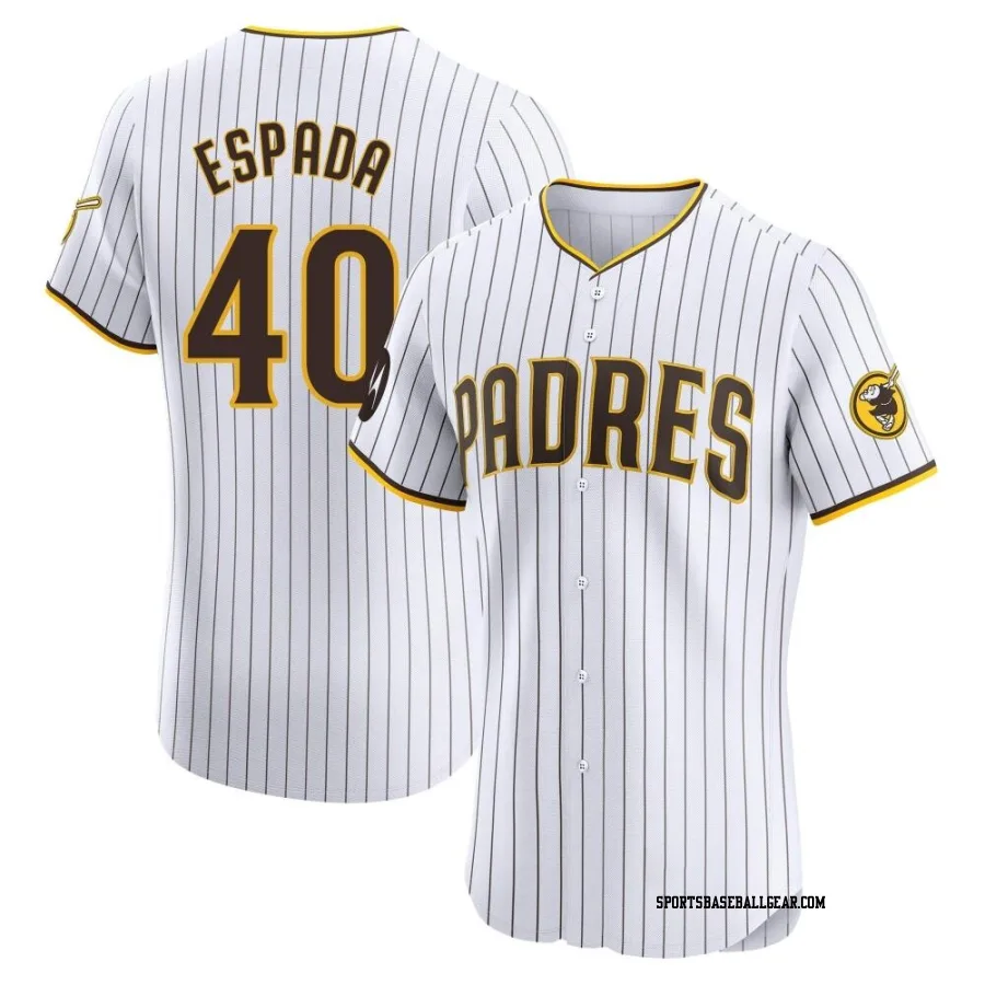 Jose Espada Men's San Diego Padres White Elite Home Patch Jersey