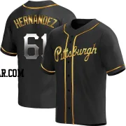 Jose Hernandez Men's Pittsburgh Pirates Black Golden Replica Alternate Jersey