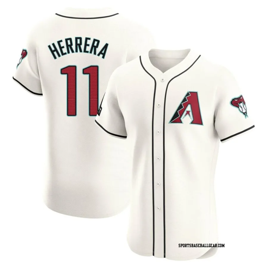 Jose Herrera Men's Arizona Diamondbacks Cream Elite Home Patch Jersey