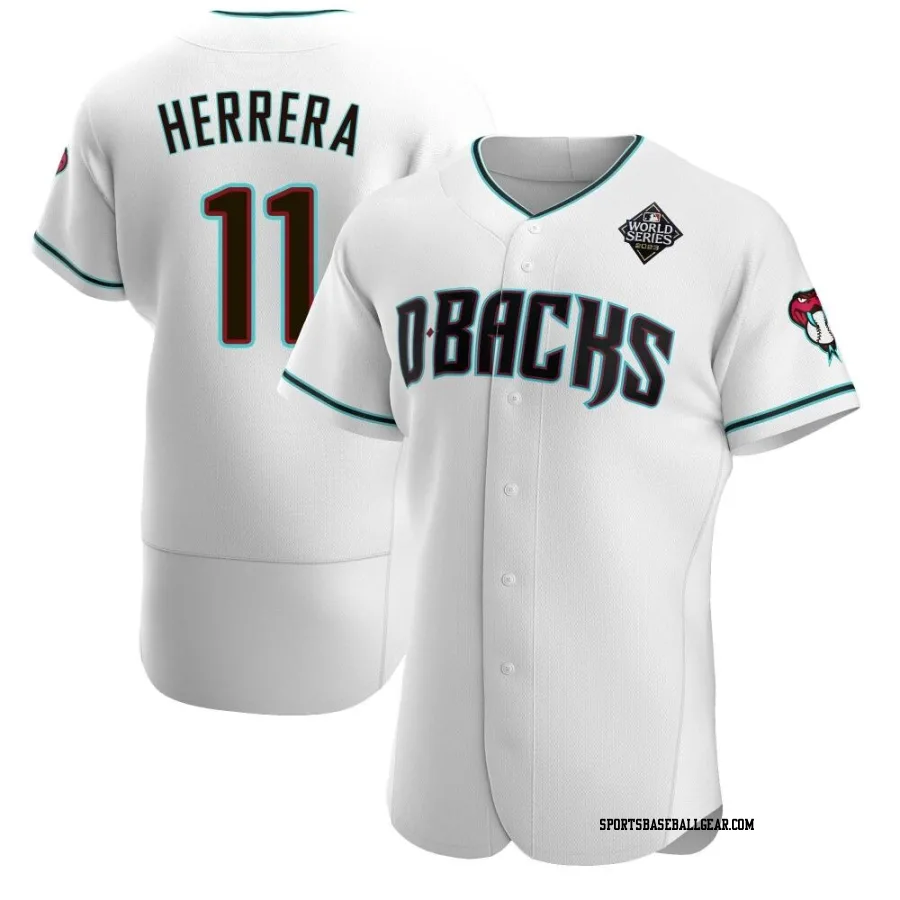 Jose Herrera Men's Arizona Diamondbacks White Authentic Teal Alternate 2023 World Series Jersey