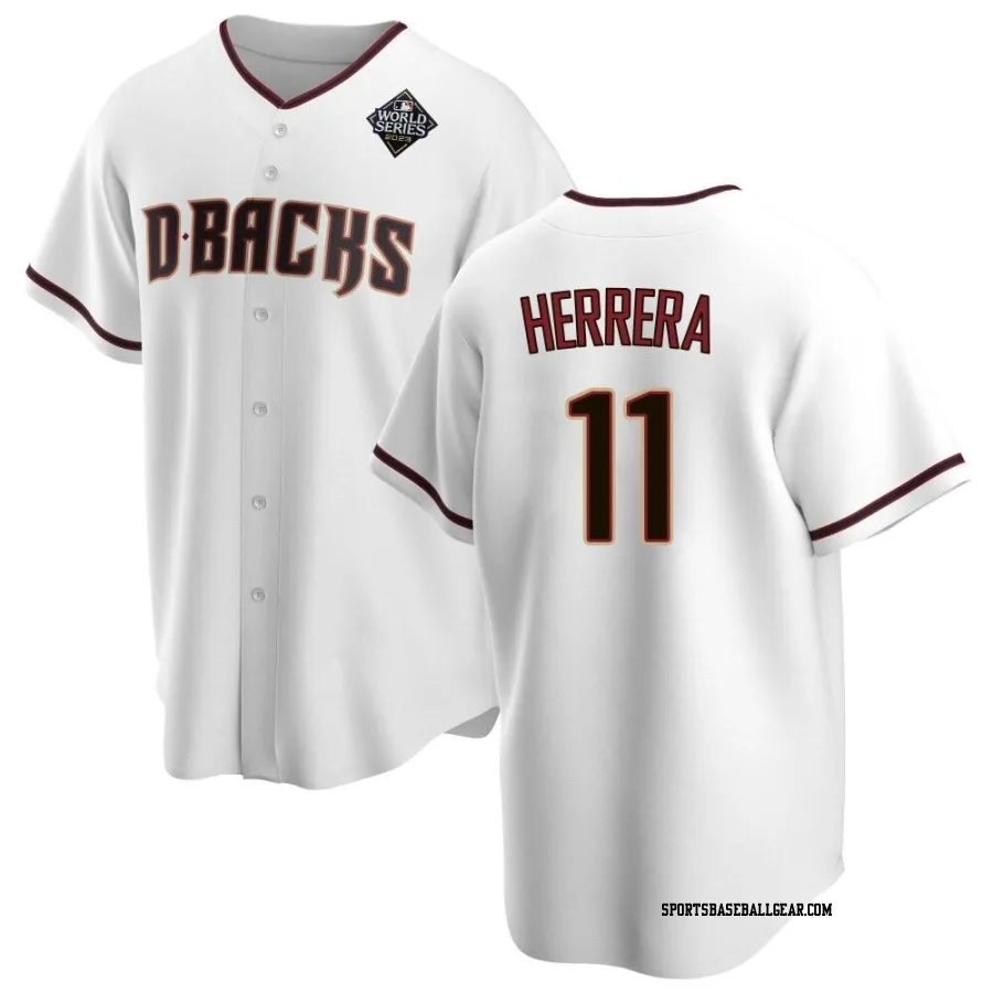 Jose Herrera Men's Arizona Diamondbacks White Replica Home 2023 World Series Jersey