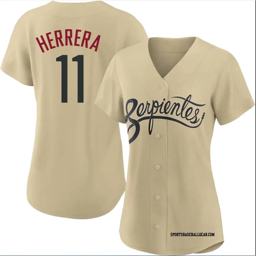 Jose Herrera Women's Arizona Diamondbacks Gold Authentic 2021 City Connect Cool Base Jersey