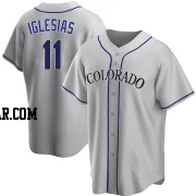 Jose Iglesias Men's Colorado Rockies Gray Replica Road Jersey