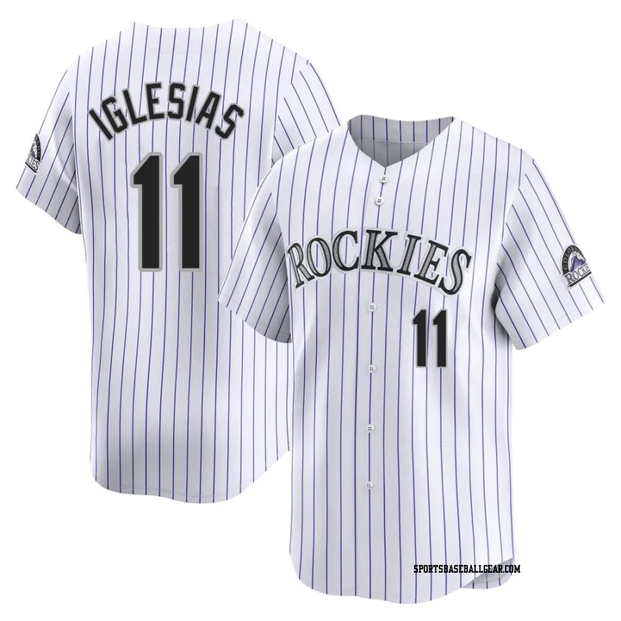 Jose Iglesias Men's Colorado Rockies White Limited Home Jersey