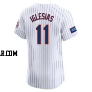 Jose Iglesias Men's New York Mets White Elite Home Patch Jersey