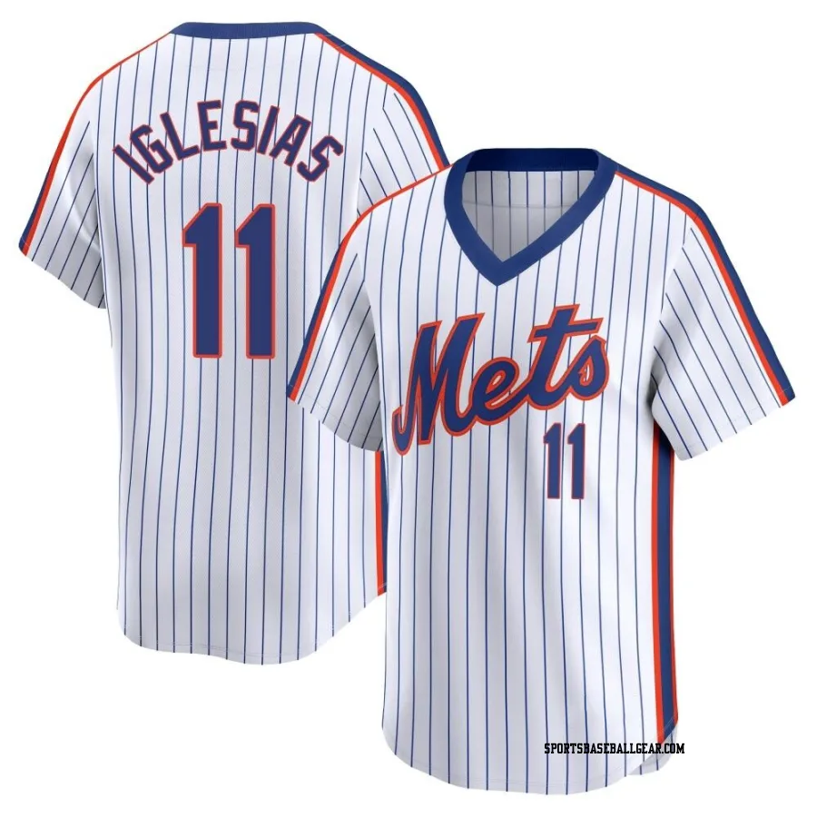 Jose Iglesias Men's New York Mets White Limited Cooperstown Collection Jersey