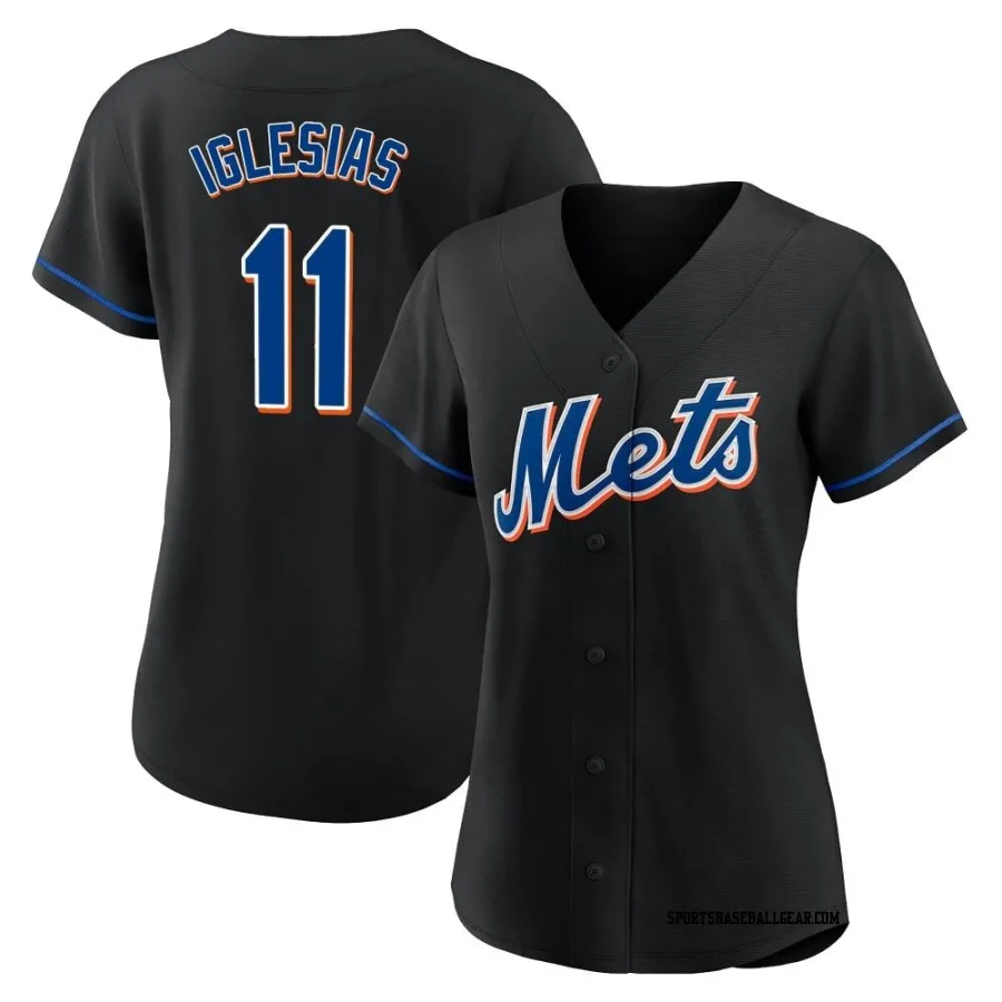 Jose Iglesias Women's New York Mets Black Authentic 2022 Alternate Jersey