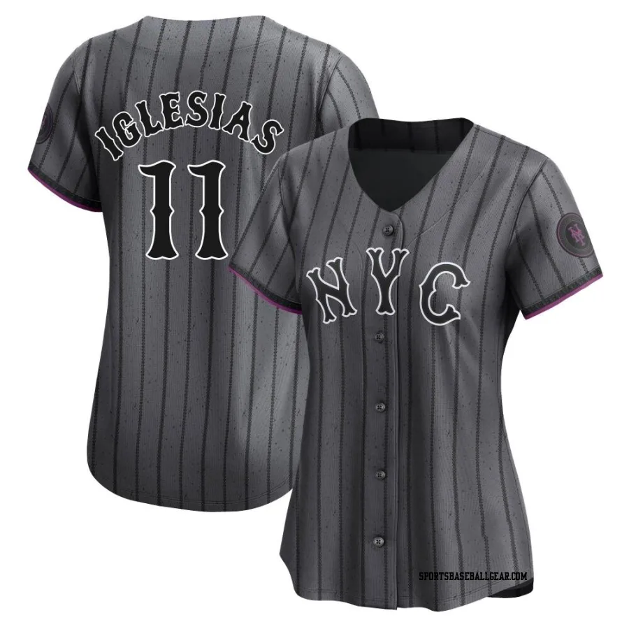 Jose Iglesias Women's New York Mets Limited Graphite 2024 City Connect Jersey