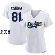 Jose Izarra Women's Los Angeles Dodgers White/Gold Authentic 2021 Gold Program Player Jersey