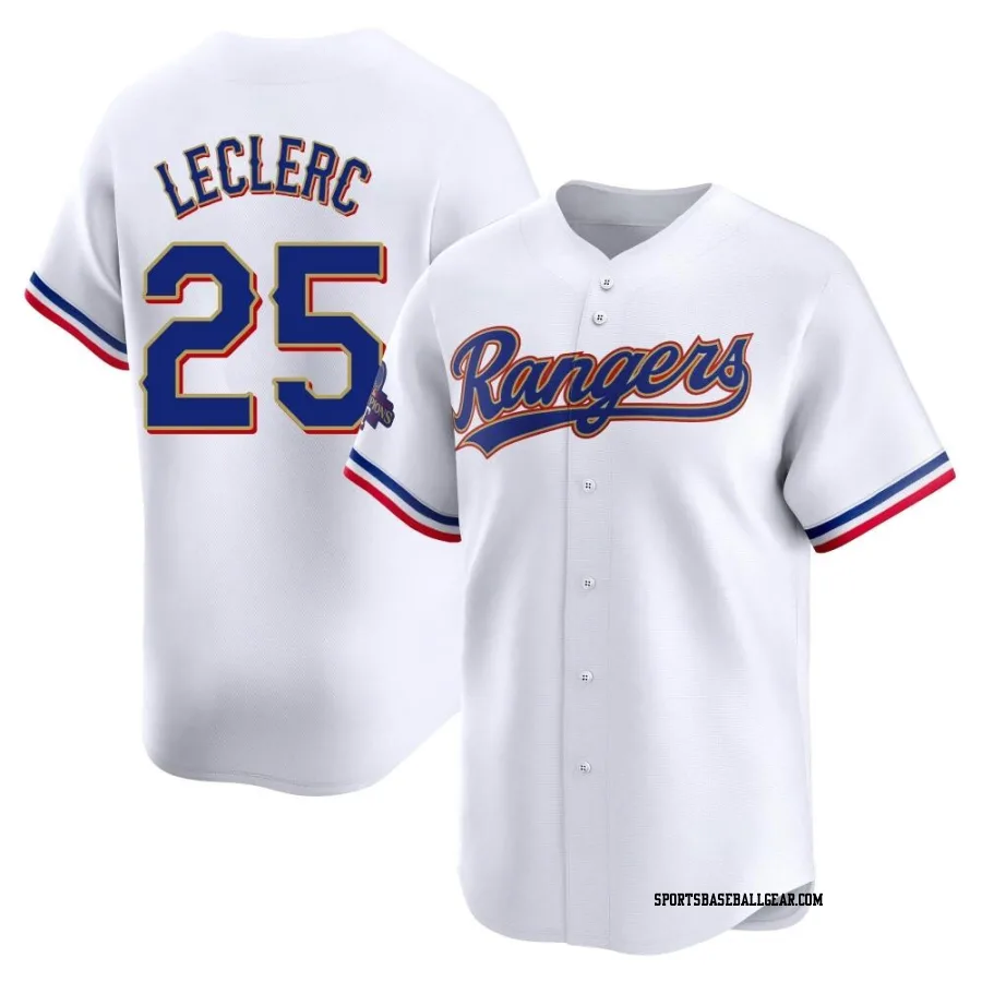 Jose Leclerc Men's Texas Rangers Gold Limited White 2024 Collection Jersey