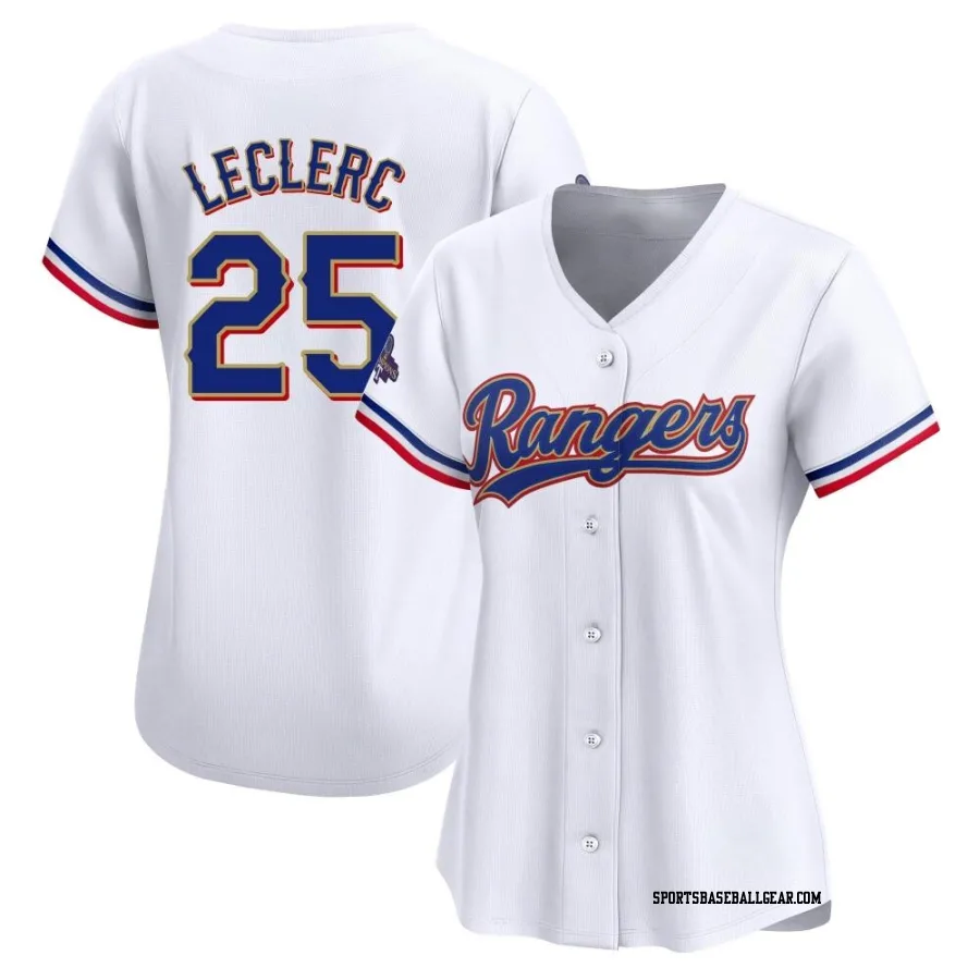 Jose Leclerc Women's Texas Rangers Gold Limited White 2024 Collection Jersey