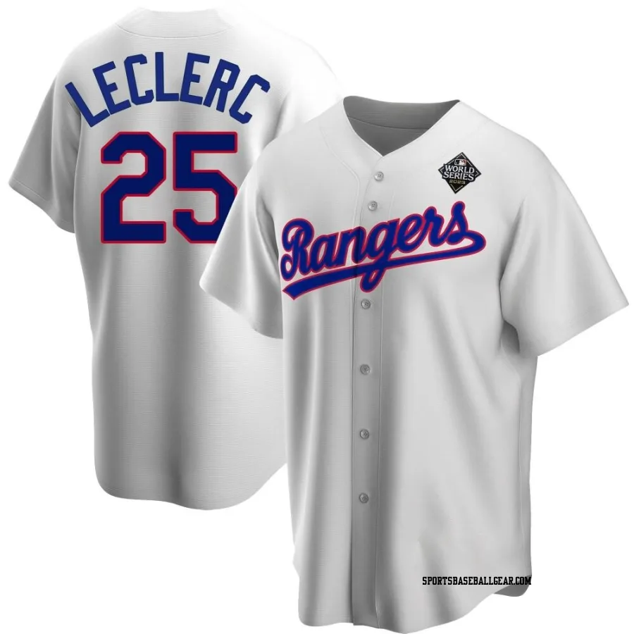 Jose Leclerc Youth Texas Rangers White Replica Home Cooperstown Collection 2023 World Series Jersey