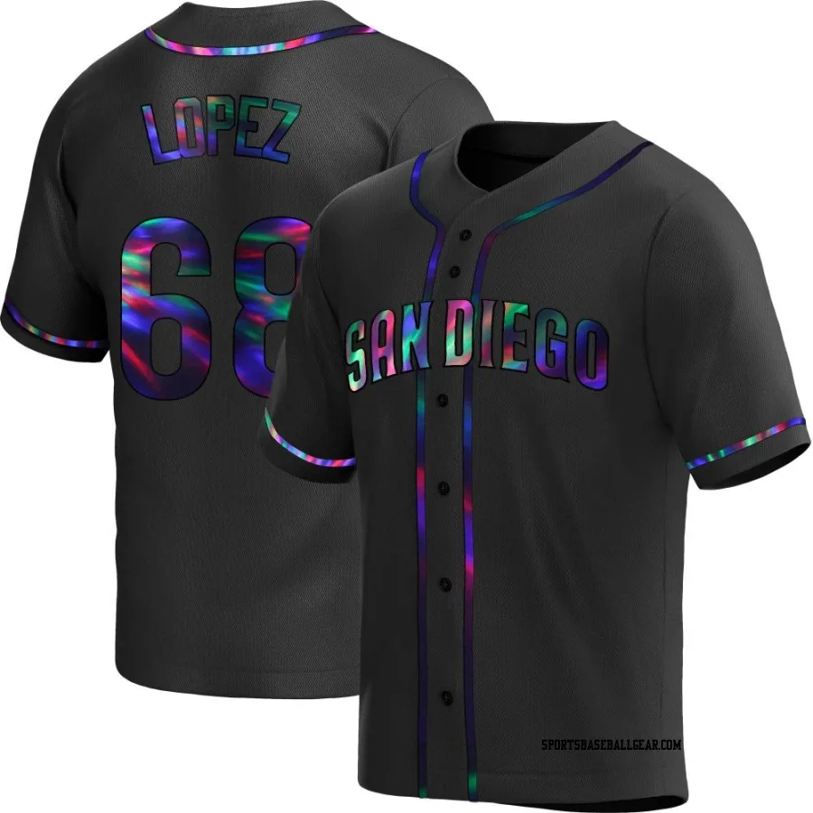 Jose Lopez Men's San Diego Padres Black Holographic Replica Alternate Jersey