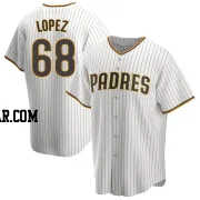 Jose Lopez Men's San Diego Padres White/Brown Replica Home Jersey