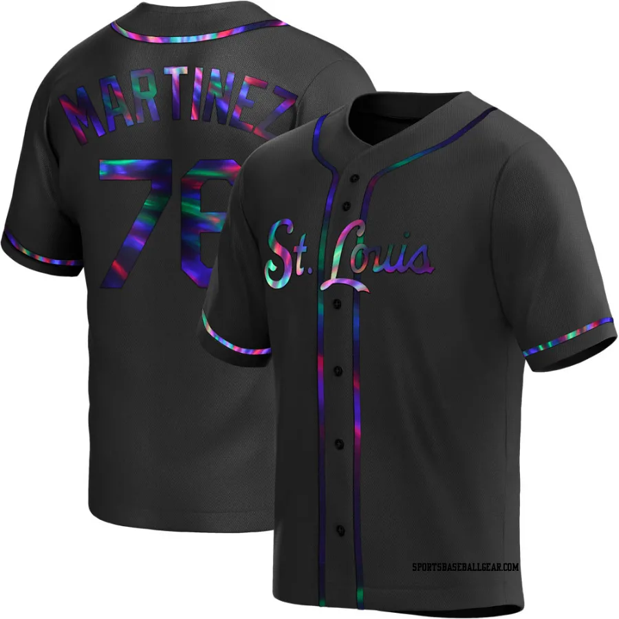 Jose Martinez Men's St. Louis Cardinals Black Holographic Replica Alternate Jersey