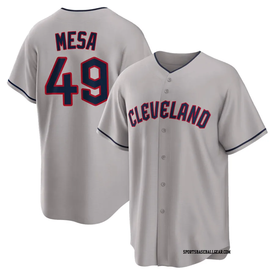 Jose Mesa Men's Cleveland Guardians Gray Replica Road Jersey