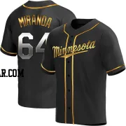 Jose Miranda Men's Minnesota Twins Black Golden Replica Alternate Jersey