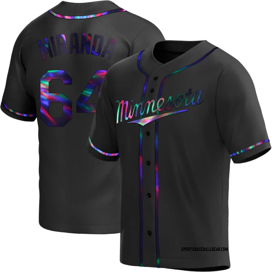 Jose Miranda Men's Minnesota Twins Black Holographic Replica Alternate Jersey