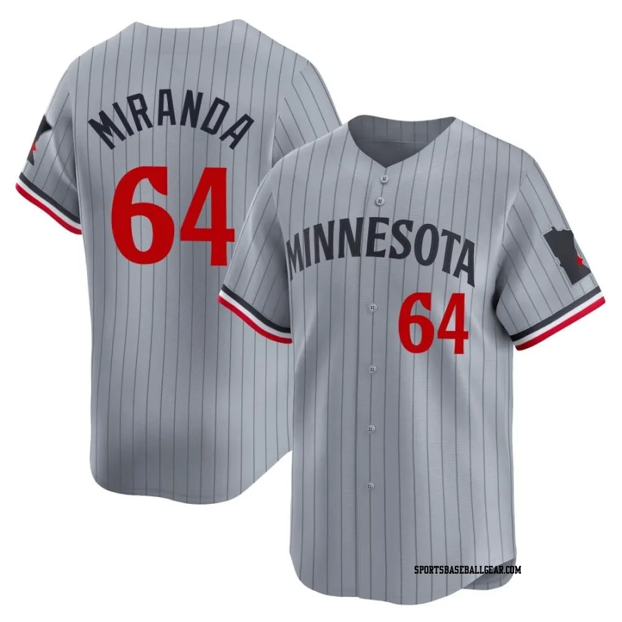 Jose Miranda Men's Minnesota Twins Gray Limited Road Jersey