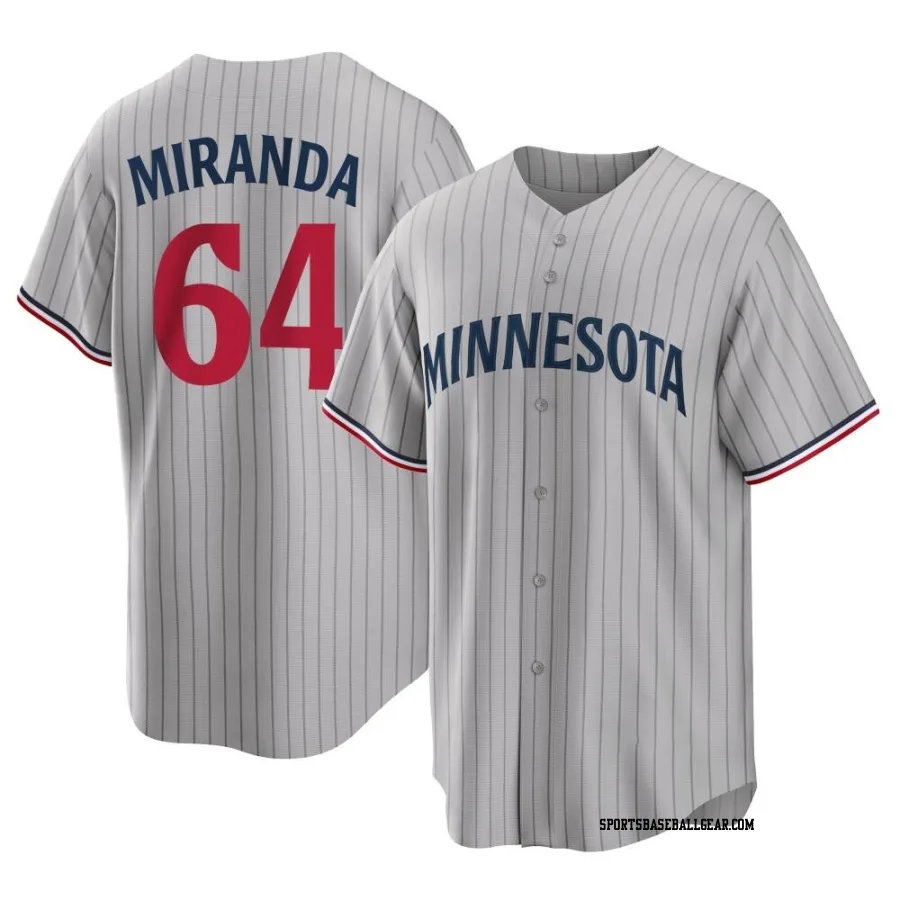 Jose Miranda Men's Minnesota Twins Gray Replica Road Jersey