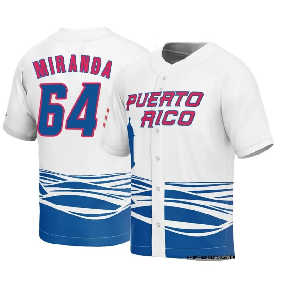 Jose Miranda Men's Puerto Rico Baseball White Replica 2023 World Baseball Classic Jersey