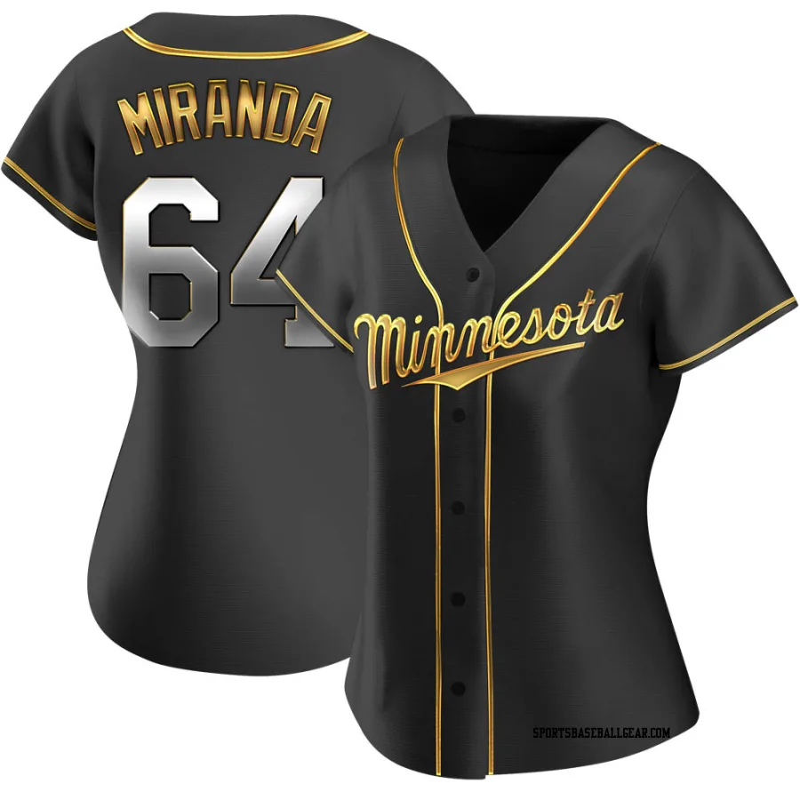 Jose Miranda Women's Minnesota Twins Black Golden Replica Alternate Jersey