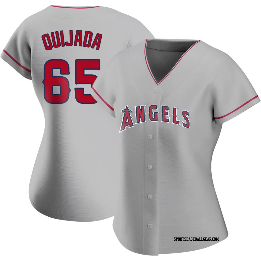 Jose Quijada Women's Los Angeles Angels Authentic Silver Road Jersey