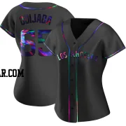 Jose Quijada Women's Los Angeles Angels Black Holographic Replica Alternate Jersey