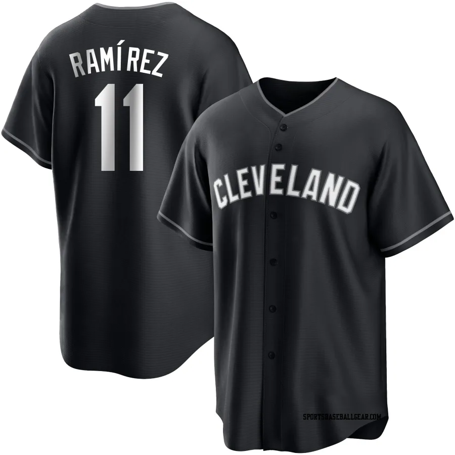 Jose Ramirez Men's Cleveland Guardians Black/White Replica Jersey