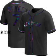 Jose Reyes Men's New York Mets Black Holographic Replica Alternate Jersey