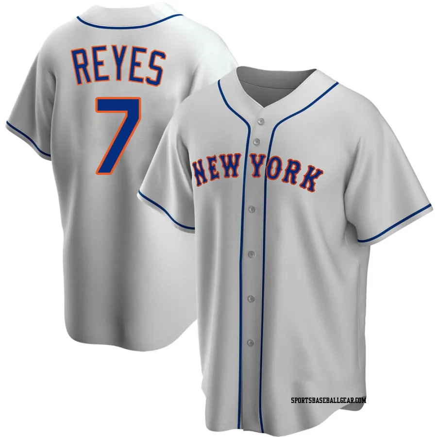 Jose Reyes Men's New York Mets Gray Replica Road Jersey