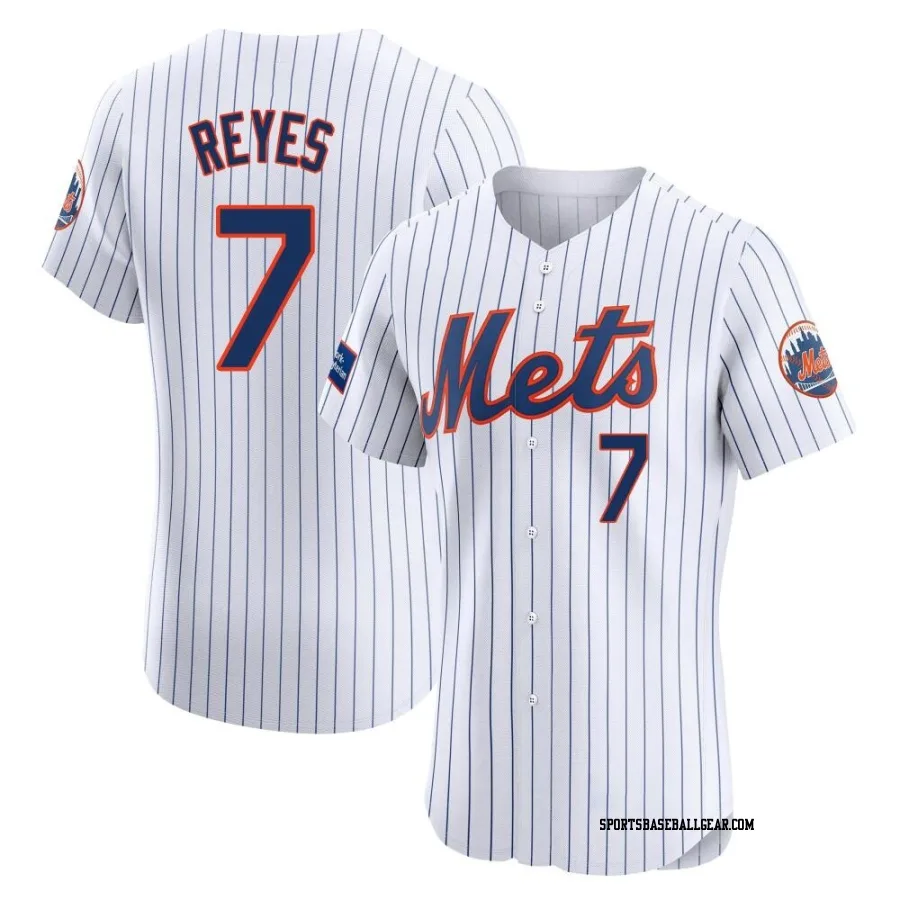 Jose Reyes Men's New York Mets White Elite Home Patch Jersey