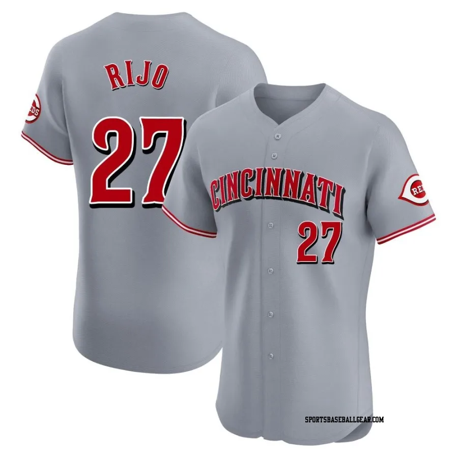 Jose Rijo Men's Cincinnati Reds Gray Elite Road Jersey