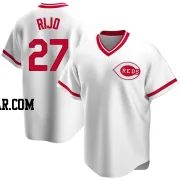 Jose Rijo Men's Cincinnati Reds White Replica Home Cooperstown Collection Jersey