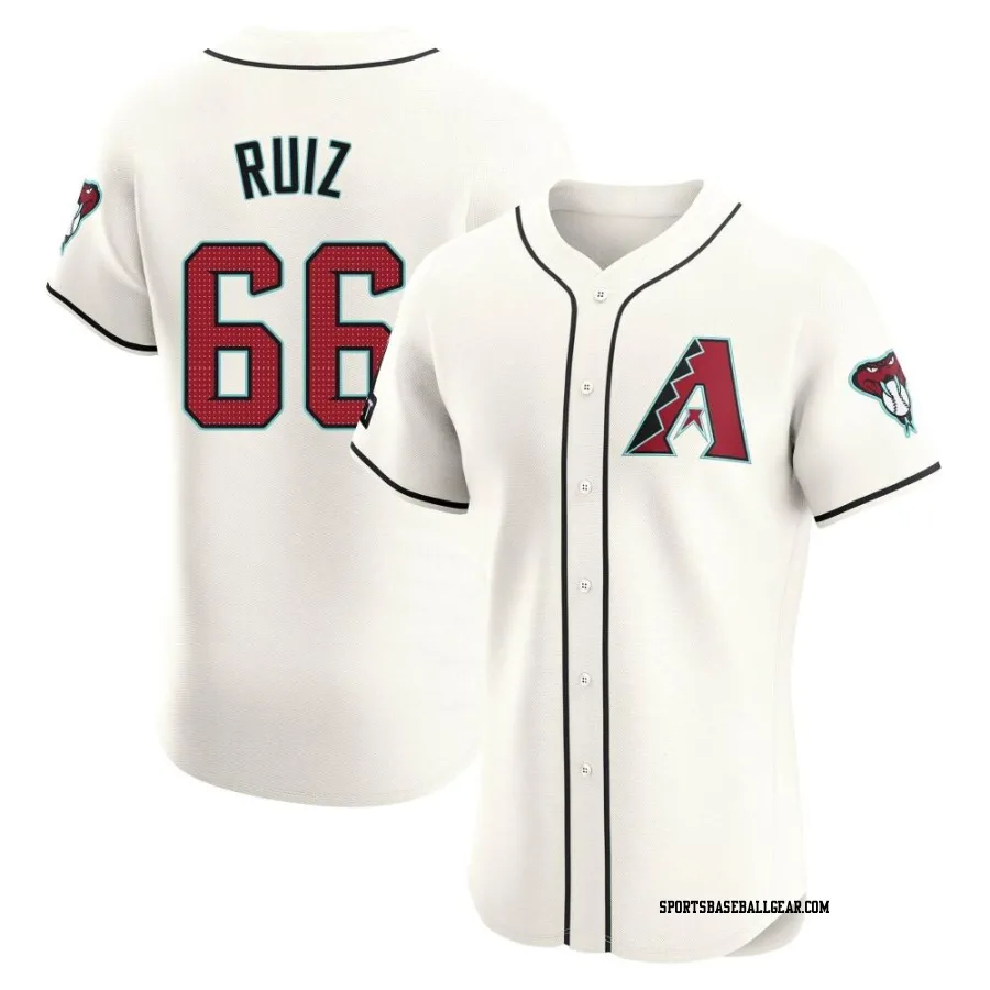 Jose Ruiz Men's Arizona Diamondbacks Cream Elite Home Patch Jersey