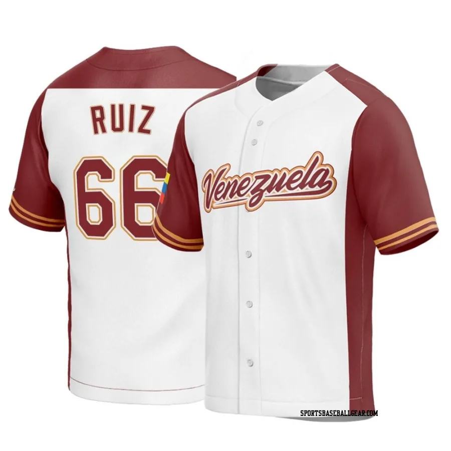 Jose Ruiz Men's Venezuela Baseball White Replica 2023 World Baseball Classic Jersey