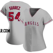 Jose Suarez Women's Los Angeles Angels Authentic Silver Road Jersey