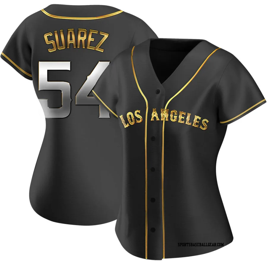 Jose Suarez Women's Los Angeles Angels Black Golden Replica Alternate Jersey