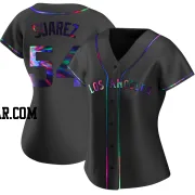 Jose Suarez Women's Los Angeles Angels Black Holographic Replica Alternate Jersey