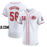 Jose Trevino Men's Cincinnati Reds White Elite Home Patch Jersey