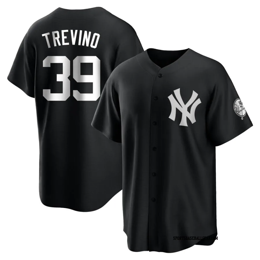 Jose Trevino Men's New York Yankees Black/White Replica Jersey