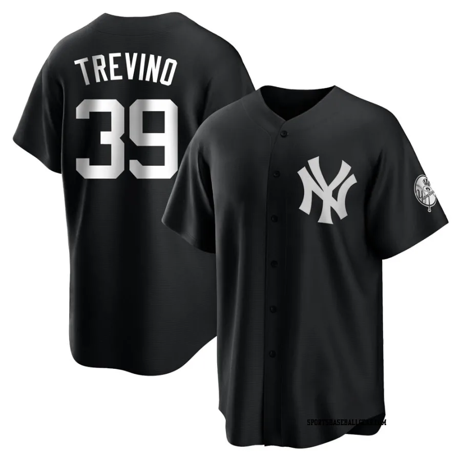 Jose Trevino Youth New York Yankees Black/White Replica Jersey