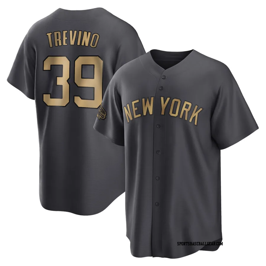 Jose Trevino Youth New York Yankees Charcoal Game Replica 2022 All-Star Jersey