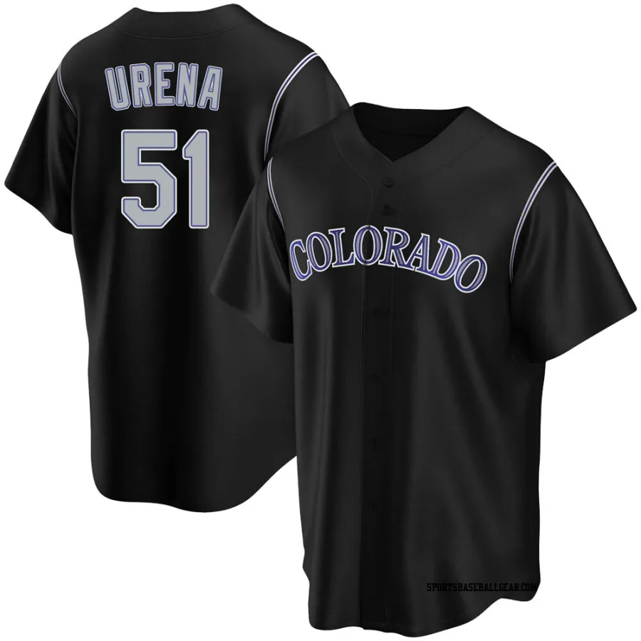 Jose Urena Men's Colorado Rockies Black Replica Alternate Jersey